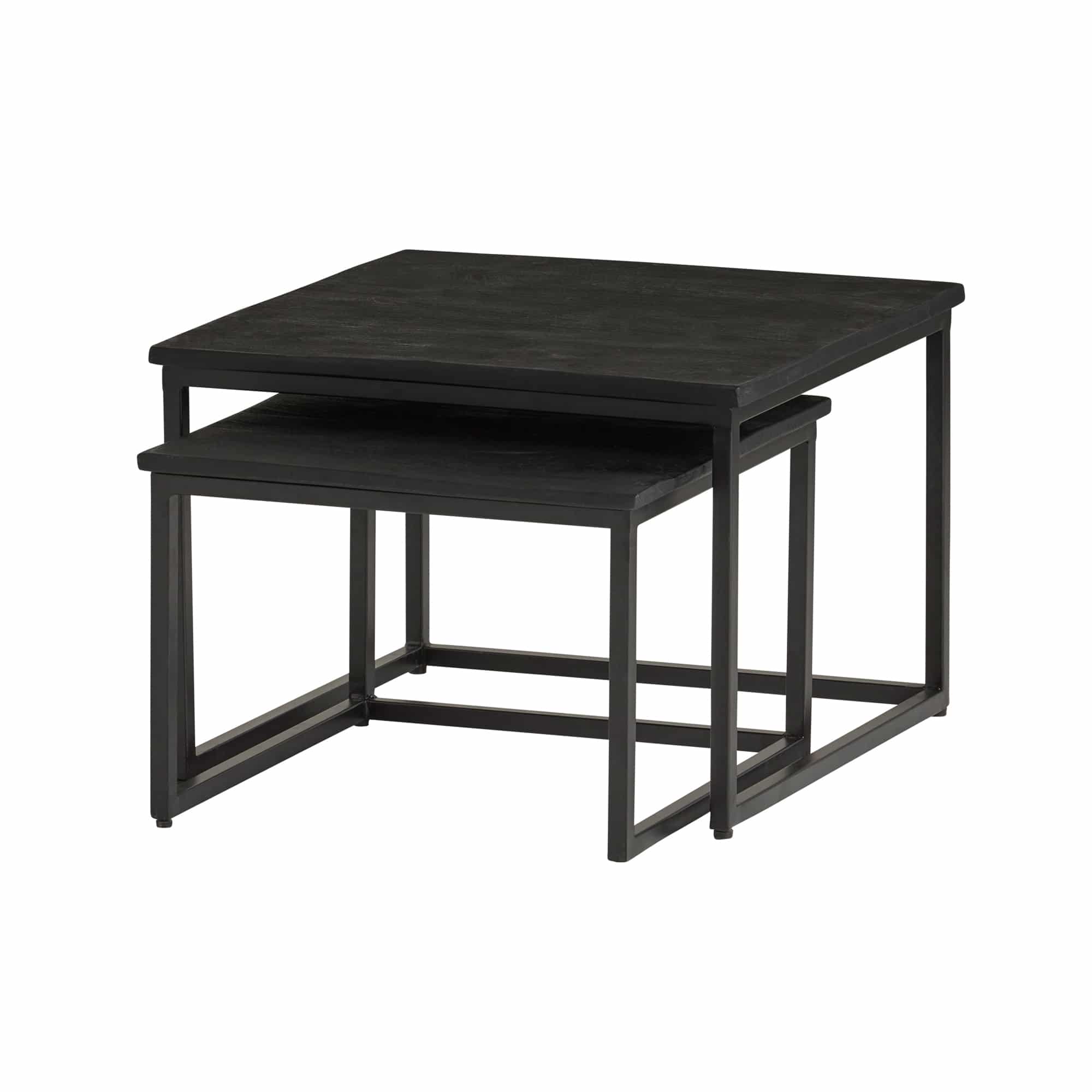 Salontafel Black Cuba Vierkant Set Van 2 Medium