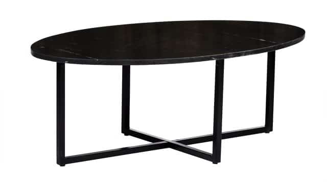 Eetkamertafel Elize Marble Oval Black Black