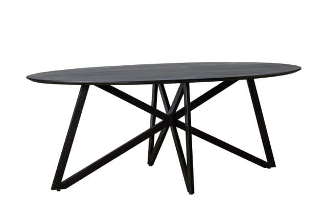 Eetkamertafel Oslo Black Acasia Web Leg 200cm