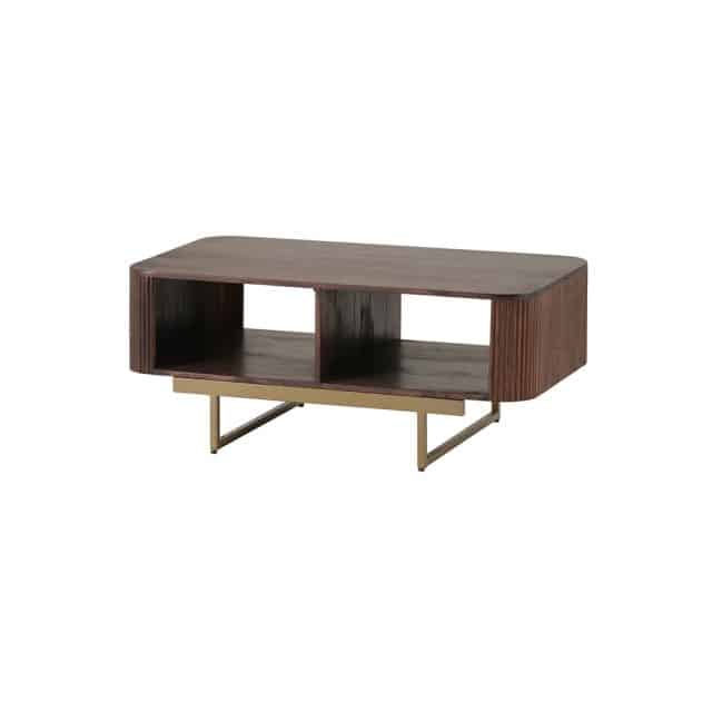 Salontafel 8211 Met 2 Open Vakken 8211 Mango Warm Walnut