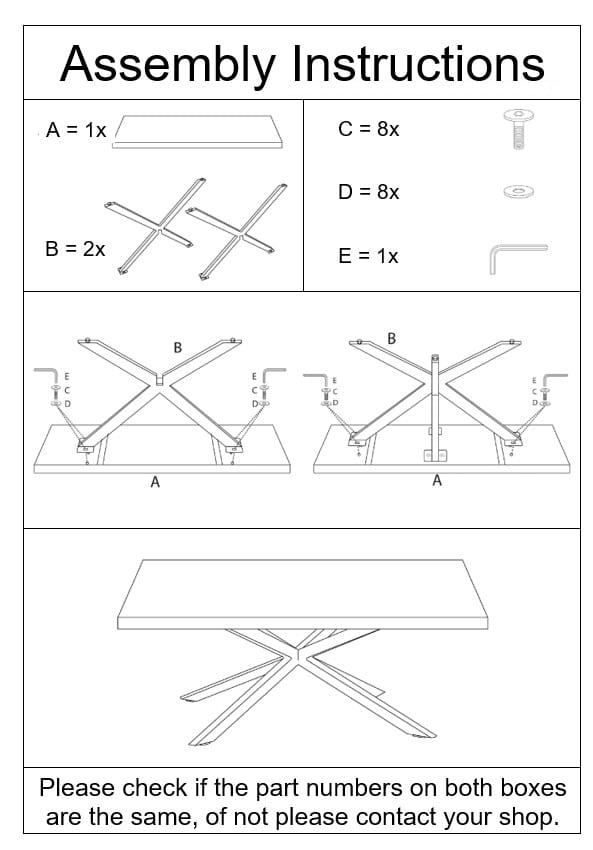 Eetkamertafel Dakota Spider 200 Cm