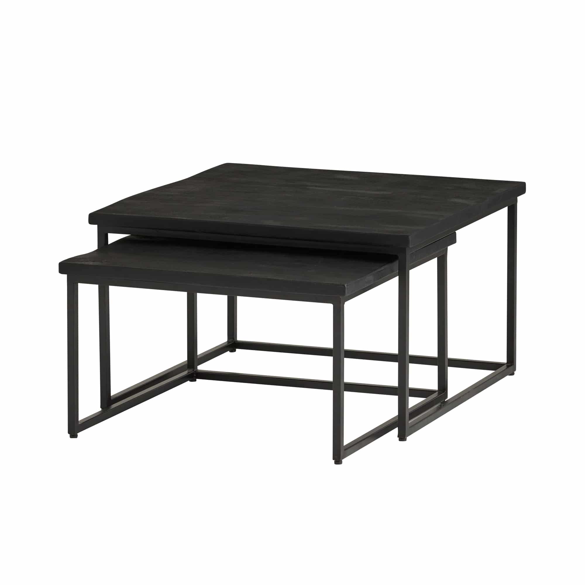 Salontafel Cuba 8211 Set Van 2 8211 Vierkant 8211 Black 8211 Big