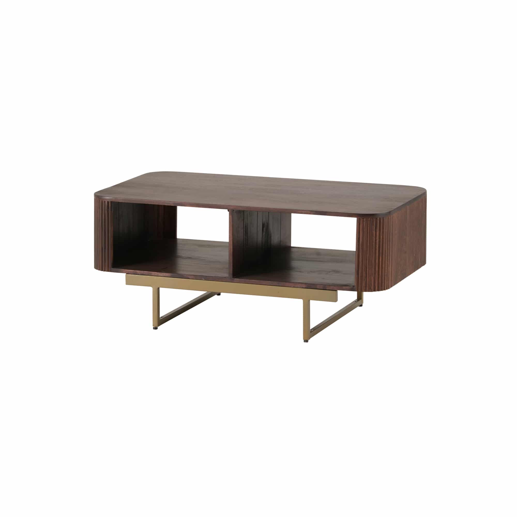 Salontafel 8211 Met 2 Open Vakken 8211 Mango Warm Walnut