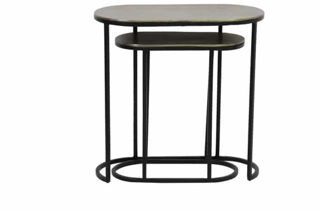 Side Table S 2 Max 53x26x53 Cm Bocov Antique Bronze Black