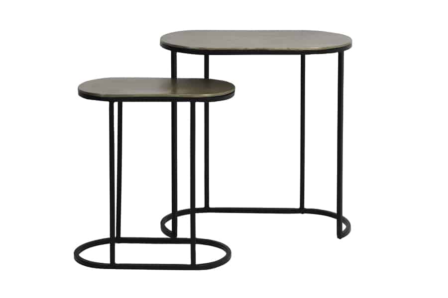 Side Table S 2 Max 53x26x53 Cm Bocov Antique Bronze Black