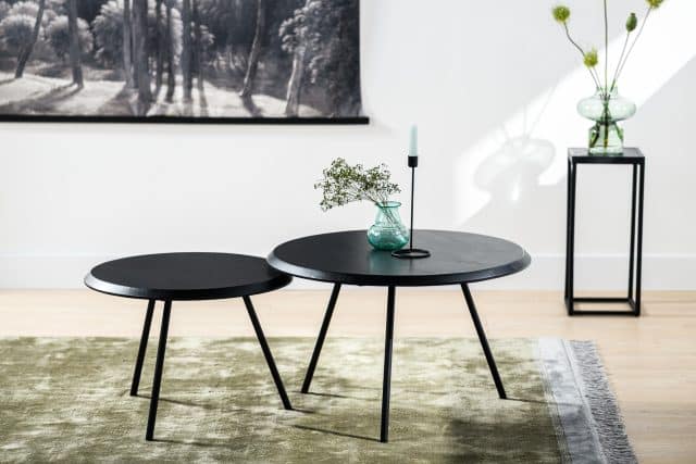 Salontafel Rond Set Van 2 B340 Zwart