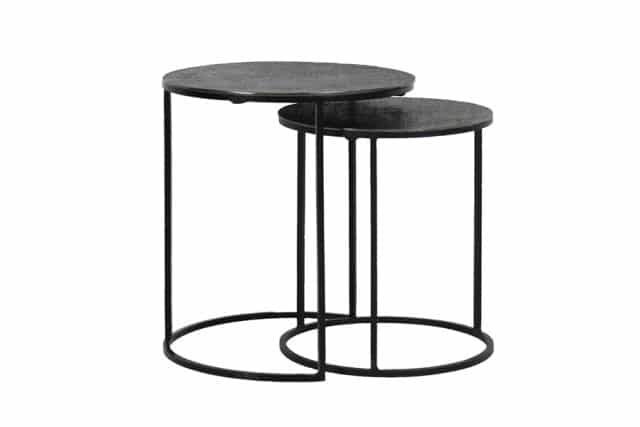 Side Table S 2 41 215 46 49 215 52 Cm Rengo Texture Black Nickel