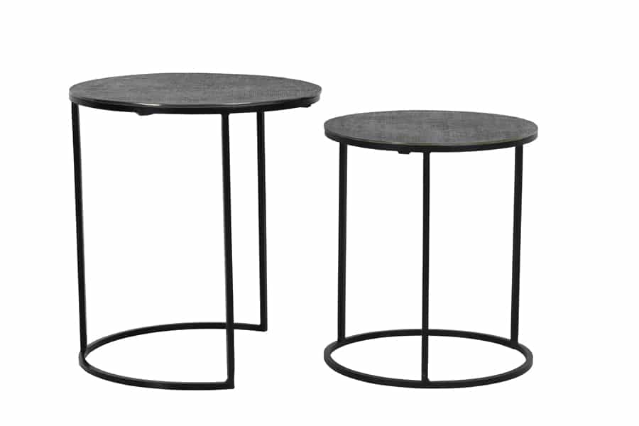 Side Table S 2 41 215 46 49 215 52 Cm Rengo Texture Black Nickel